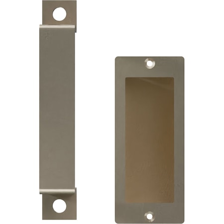 Ekena Millwork 7" Pull Handle & 6" Flush Pull for 2 1/4" Doors, White Bronze GB6001PP5076WZ